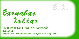 barnabas kollar business card