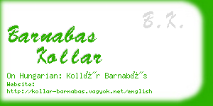 barnabas kollar business card